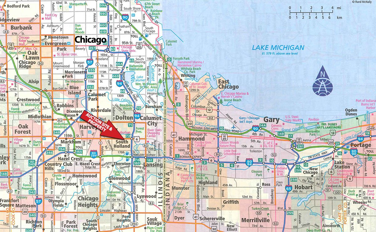 Area map - AUCTION CANCELLED - SOLD PRIOR TO AUCTION - ABSOLUTE REAL ESTATE AUCTION. COMMERCIAL PROPERTY RETAIL/OFFICE SPACE. COOK COUNTY, IL